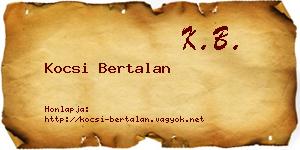 Kocsi Bertalan névjegykártya