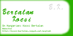 bertalan kocsi business card